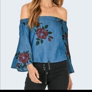 HP 🎉 NWT Amuse Society Floral Off the Shoulder Top
